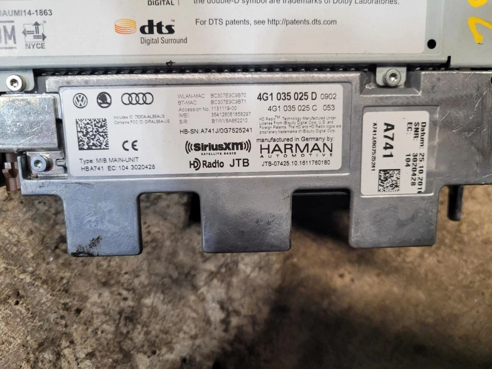 Equipo de audio Radio Reproductor multimedia montado en el tablero se adapta a 17 AUDI A6 1938521 Foto 3 de 4