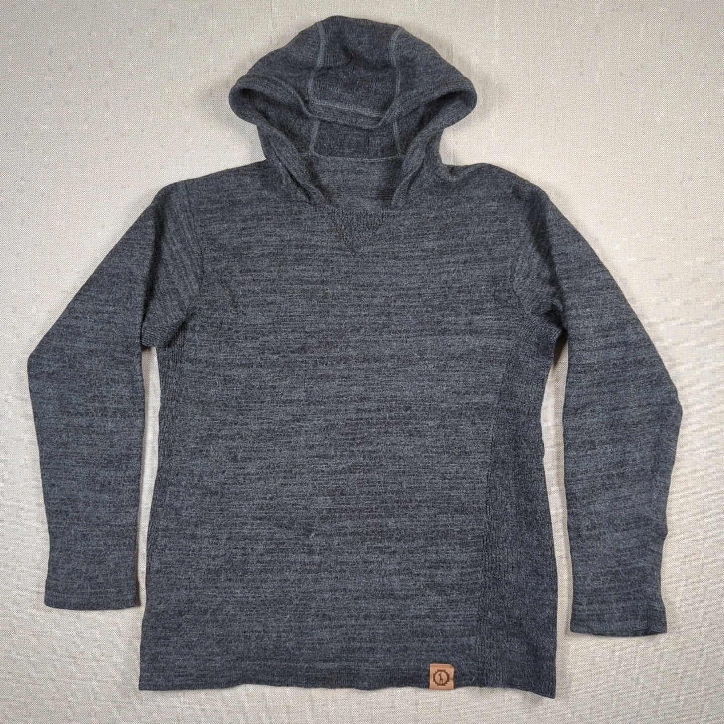 Paka The Hoodie Alpaca Wool Blend Unisex Med Fits Small Dark Gray Handmade