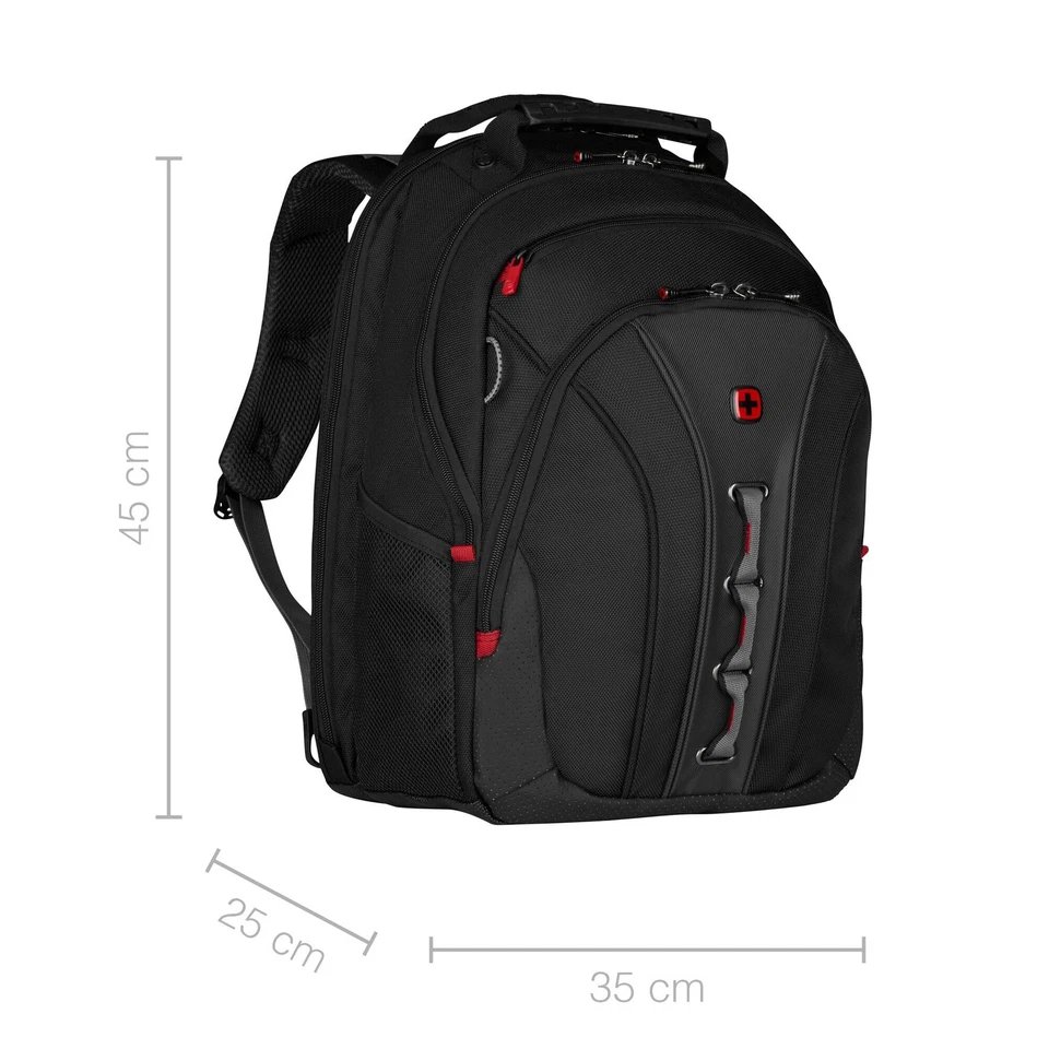 Mochila para portátil de 16" para hombre y mujer, negra/gris, talla única, bolsa de viaje y trabajo Foto 3 de 4