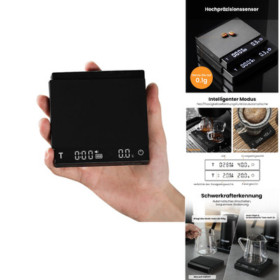 Kaffewaage MHW-3BOMBER Präzisionswaage 0 1g Timer Schwarz