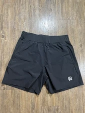 YoungLA Shorts Mens Medium Athletic Black Drawstring Gym Workout Pockets 6”