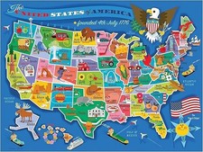 Map of USA Puzzle for Kids   100 Large Pieces, 24" X 18"   Educational United St