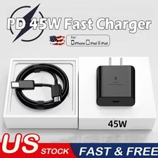⚡45W Type USB C Super Fast Wall Charger+6ft Cable for Samsung Galaxy S24 S23 S22