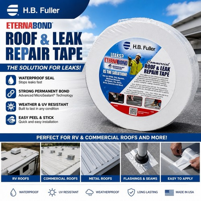 #ad open box EternaBond Roof Repair Tape Waterproof RV 4quot; x 50#x27;#x27; White Seal Tape $47.90