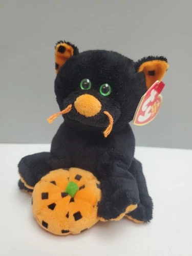 TY Beanie Baby - SUPERSTITION the Black Cat Vintage Ty Stuffed Halloween Cat (T)