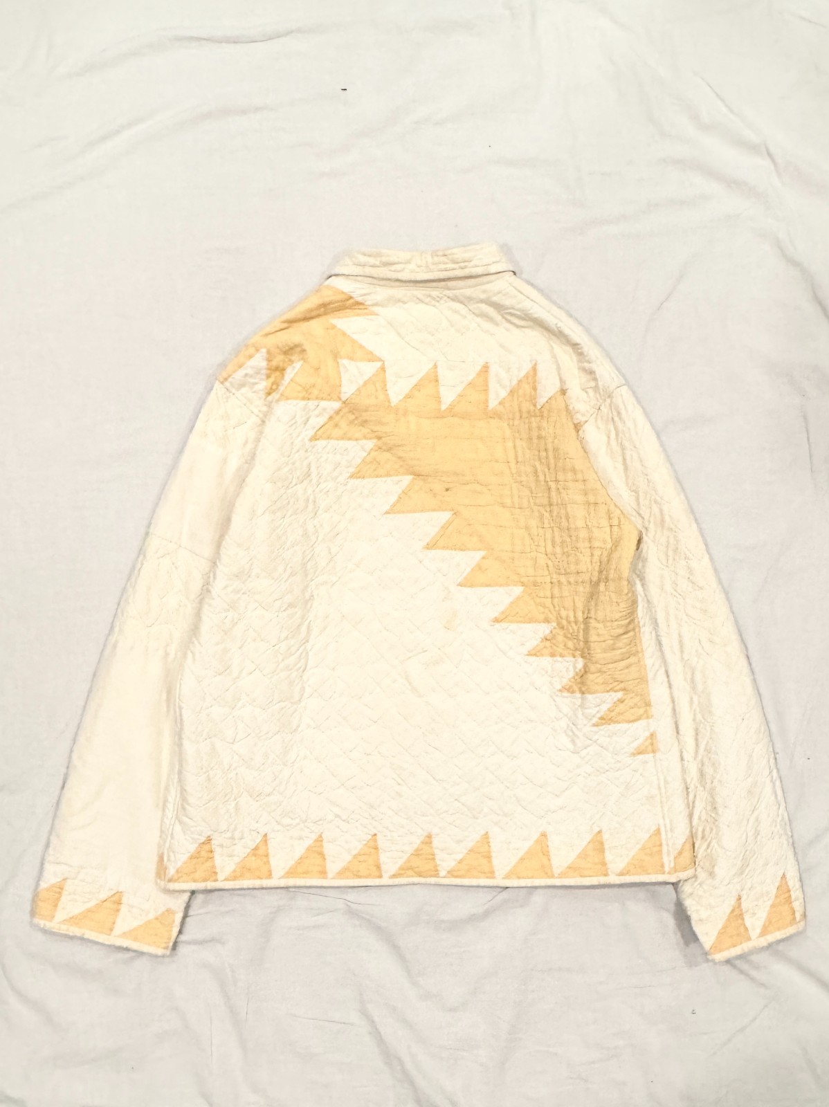 BODE Quilted Patchwork Jacket Ivory/Yellow Ralph … - image 2