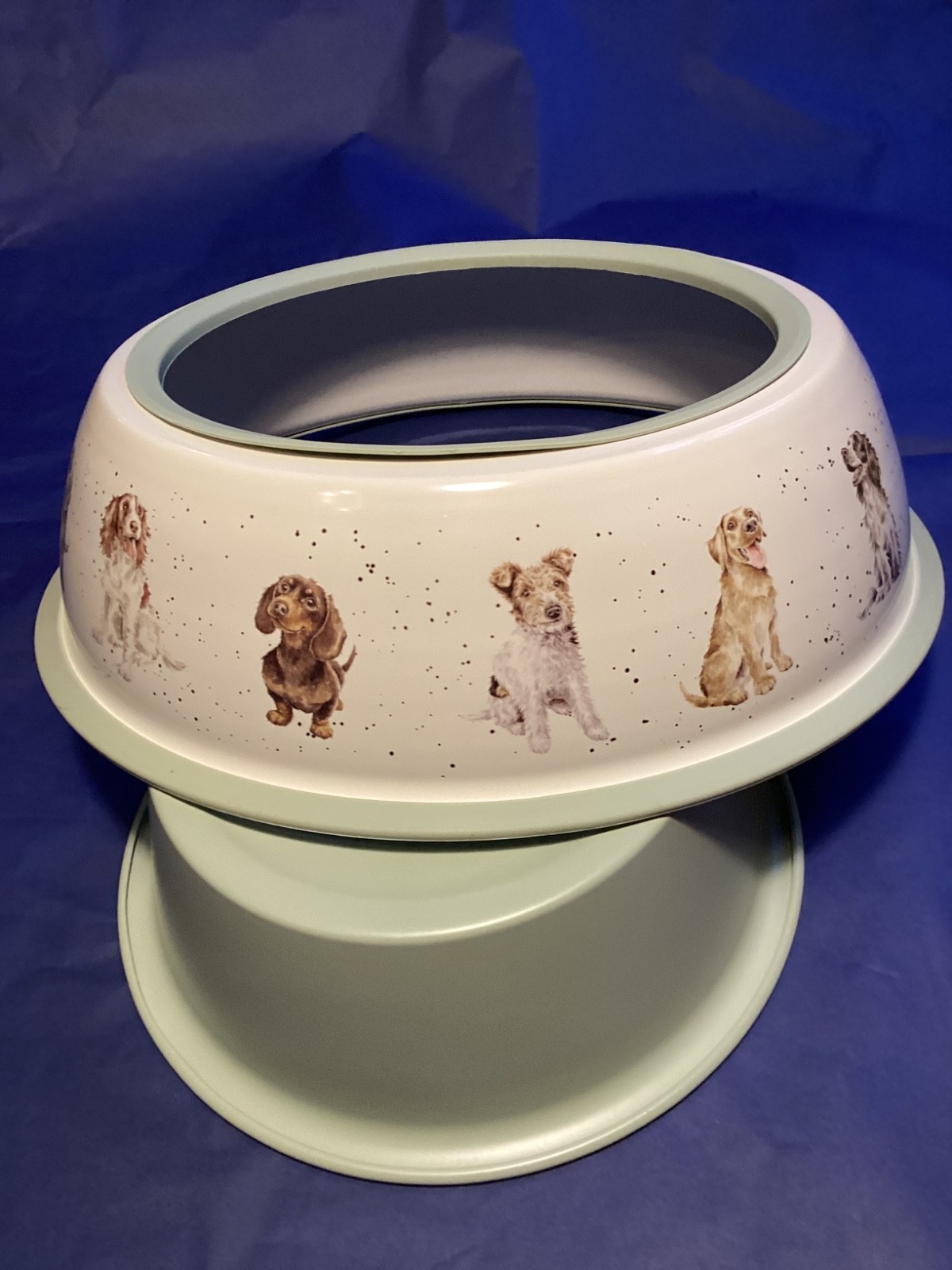 WRENDALE DOG BOWL with removable inner bowl illustrated by Hannah Dale