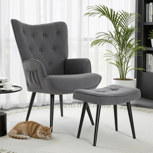 Relaxsessel m. Hocker Fernsehsessel Liege Ohrensessel Loungesessel Polstersessel - Afbeelding 16 van 24