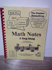 Math Notes Sing a Long Number Detectives Grades 3-8 with 2 CD's Teacher Book 5