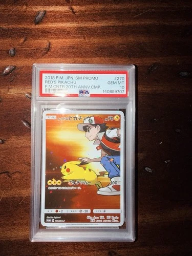 Pokémon 2018 Red's Pikachu 270/SM-P SM-P Promo Holo Japanese PSA 10