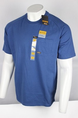 Ariat Men's Rebar Cotton Strong Logo T Shirt Short Sleeve Metal Blue 10054507