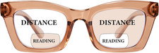 Bifocal Reading Glasses for Women Oversized Square Frame Clear Top Bifocal Re...