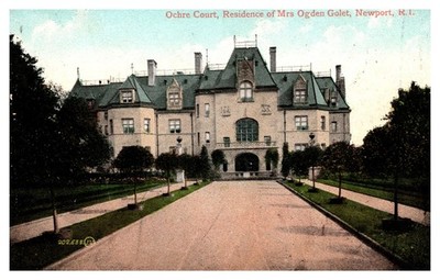 Newport RI Ochre Court Residence of Mrs. Olga Golet Divided Back Postcard
