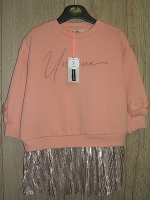 River Island neu Mädchen orange Pullover Jersey Pullover Kleid Alter 18-24 Monate UVP 25 £