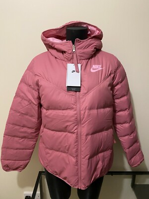 Nike Women's White Duck Down-Fill Reversible Puffer Jacket Coat
