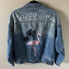 Pull & Bear Happy Times Denim Jacket M