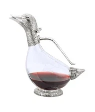 Regent Silverplated Duck Decanter 25.3 oz, 750ml Red Wine Carafe, Wine Gift, ...