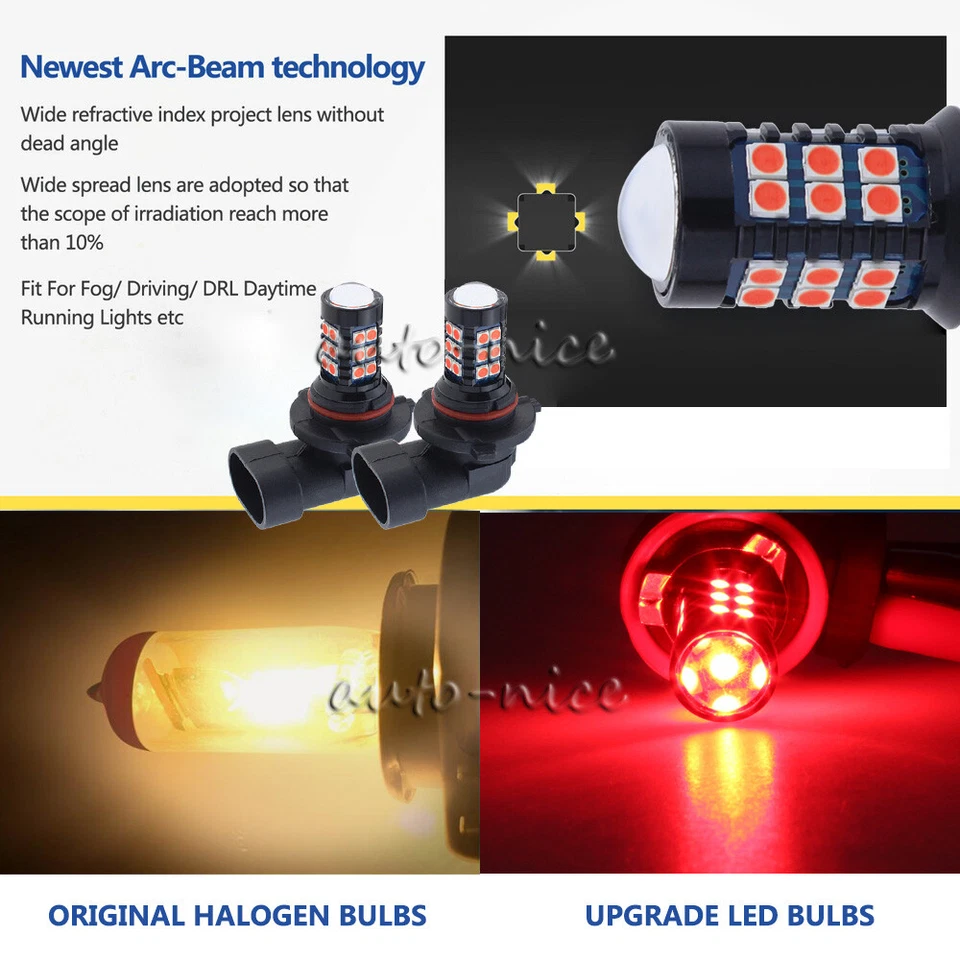 Actualización 30SMD HB4 9006 Rojo Proyector de Alta Potencia LED Bombillas de Conducción Antiniebla DRL Foto 3 de 4