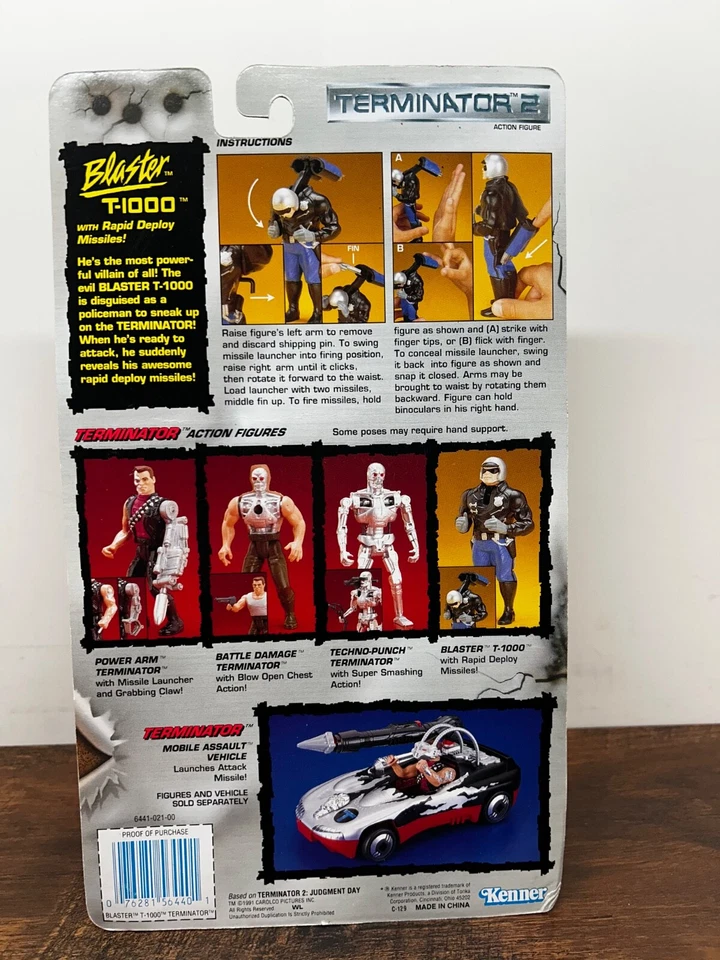 Vintage 1991 Kenner Terminator 2 "BLASTER T-1000" with Rapid Deploy Missiles - Image 3 of 4