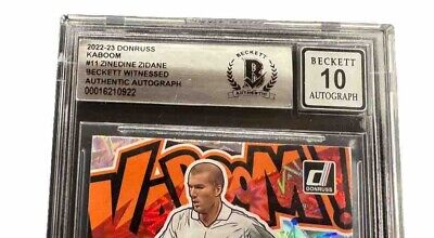 ZINEDINE ZIDANE SIGNED 2022-23 DONRUSS KABOOM CARD #11 AUTO ZINEDINE ZIDANE SIGNED 2022-23 DONRUSS KABOOM CARD #11 AUTO
