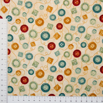  Knöpfe Fäden Nähen Serie Stitch in Time Northcott Patchwork Baumwolle (0825)