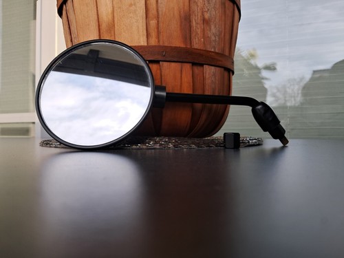 Rückspiegel schwarz, rechts oder links, für Mofa, Motorrad oder ähnliches.