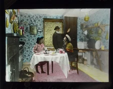 Magic lantern slide Victorian life photo, models, actors social history no19