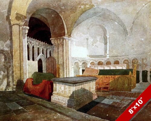NORWICH CATHEDRAL CHURCH INTERIOR ENGLAND ENGLISH ART PAINTING REAL CANVAS PRINT - Afbeelding 1 van 1