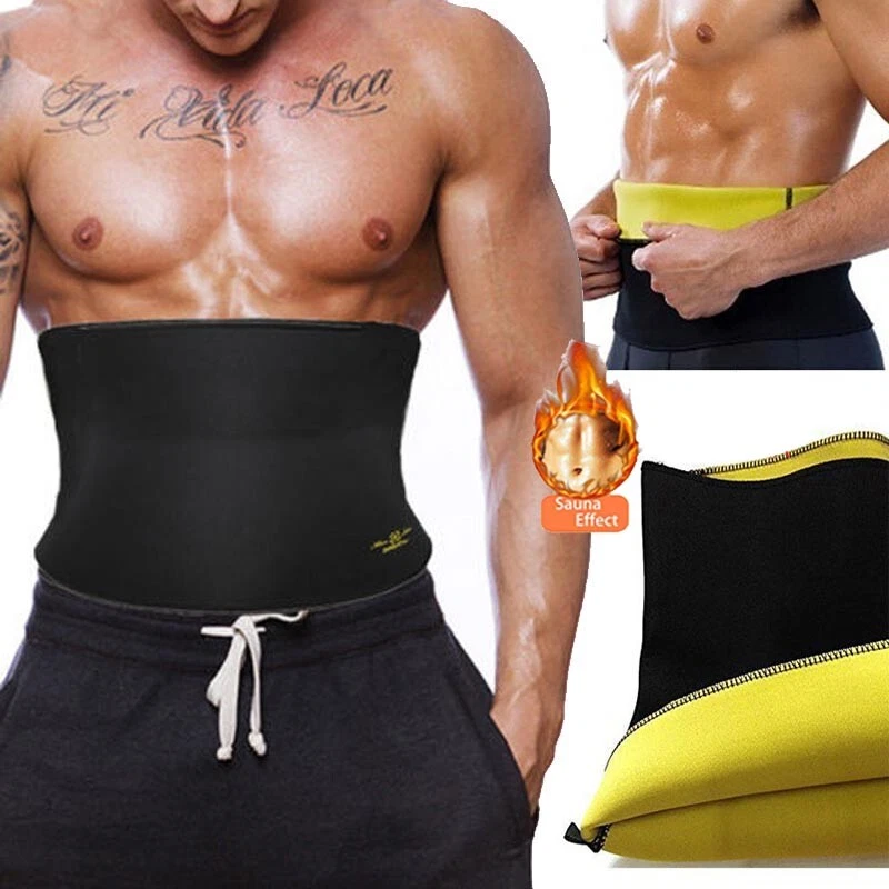 Men Hot Sauna Sweat Band Belt Body Shaper Waist Trainer Cincher Weight Lose  Slim