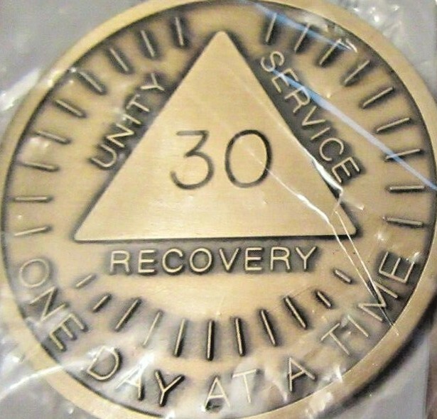 Alcoholics Anonymous AA 30 Year Sunshine Bronze Medallion Token Chip ...