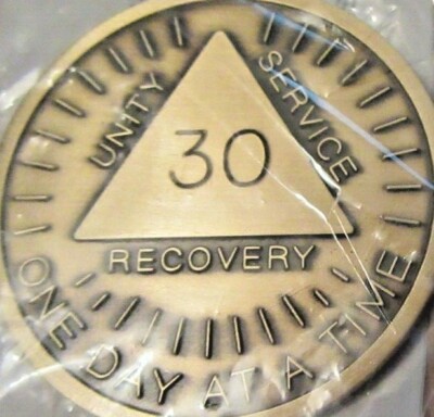 Alcoholics Anonymous AA 30 Year Sunshine Bronze Medallion Token Chip ...