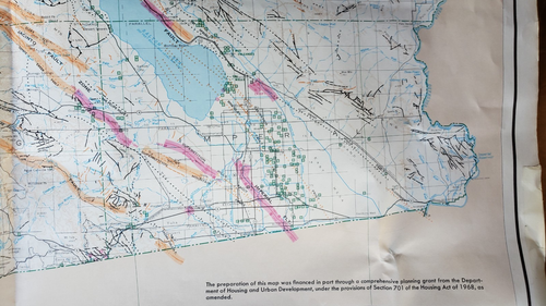 1975 California Fault Map Volcanoes, Thermal Springs and Thermal Well Locations - Picture 10 of 18