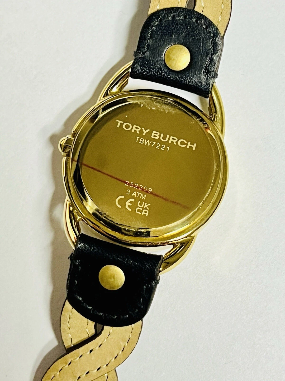 Orologio Tory Burch in pelle intrecciata tono oro TBW 7221 32 mm