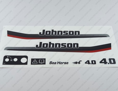 Johnson 4.0 HP Two Stroke 1997-1998 Outboard Engine Decals Sticker Set - 第 1/5 張圖片