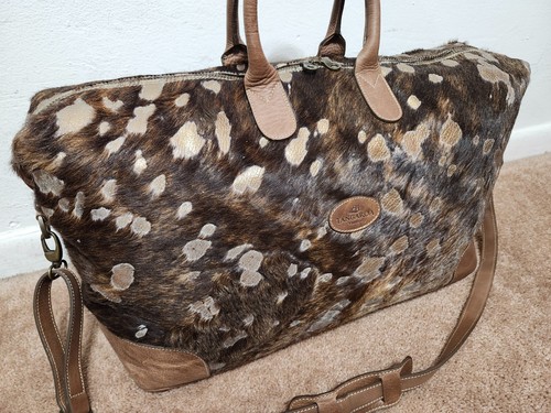 Tangaroa Venezia Terrida Cowhide Brown Leather Duffel Shoulder Carry On Bag - Picture 3 of 14