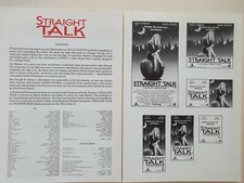 DOLLY PARTON - STRAIGHT TALK - VINTAGE PRESS AD SHEET & SYNOPSIS SHEET