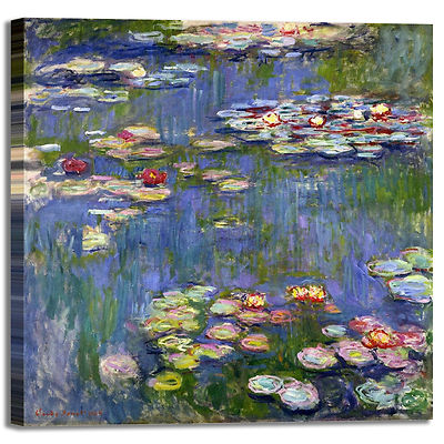 Monet Water Lily 69 Design Frame Print Canvas Painted Frame Home Furniture