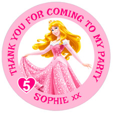 48 adesivi personalizzati DISNEY PRINCESS AURORA 40mm