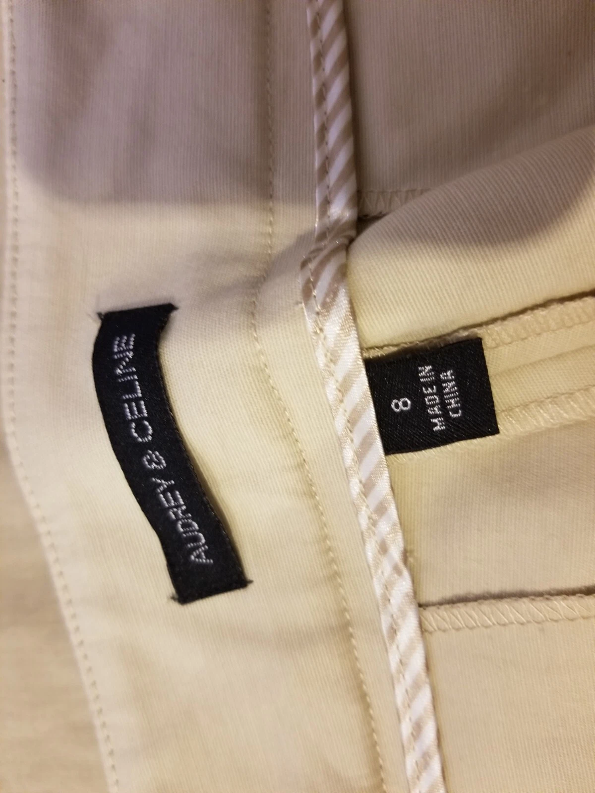 Pantaloni eleganti donna Audrey & Celine kaki 8 cotone chino pantaloni larghi