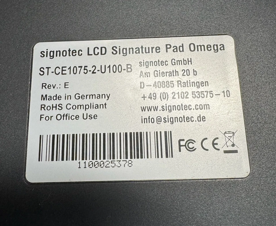Signotec LCD Signature Pad Omega Unterschriftenpad USB ST-CE10575-2-U100-B - Bild 3 von 3