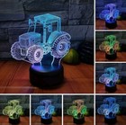 Amazing 3D LED Night Light Color Changing Dynamic Tractor Car Light Home Decor — photo 2