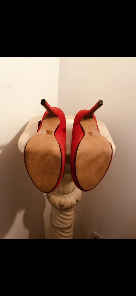 Wild Pair Tracie Red Suede Mary Janes, Size 6.5B - Image 4 of 4