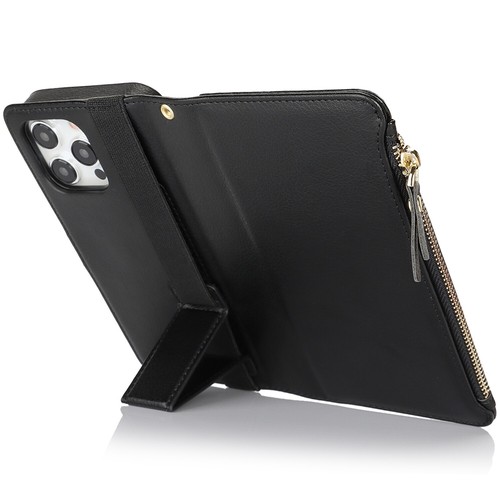 For iPhone 16 15 14 13 12 Pro Max Plus Leather Zip Wallet Case Flip Cover Strap - Picture 11 of 97