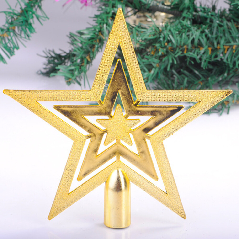 7" Large Glitter Star Christmas Tree Top Topper Decoration Xmas Tree