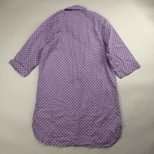Anthony Richards Purple Polka Dot Button Up Nightgown Sleep Shirt Dress Size L - Picture 11 of 11