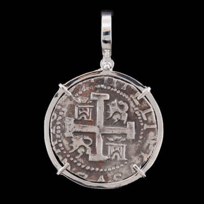 Atocha Sunken Treasure Jewelry - 8 Reale Silver Coin Pendant