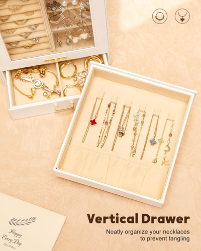 Jewelry Organizer Girls Women Jewelry Box for Necklaces Rings Earrings Gift Brac - Picture 9 of 12