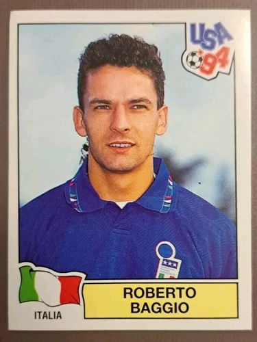 ROBERTO BAGGIO ITALIA WC USA 94 Figurina PANINI WORLD CUP Sticker 314 con velina