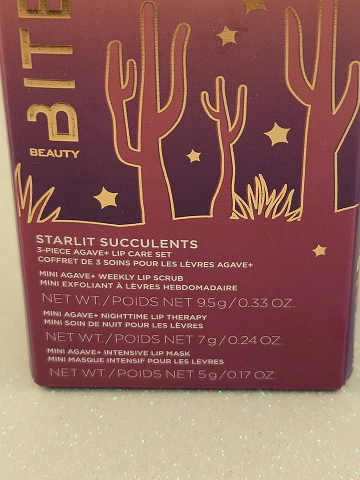 BITE BEAUTY Agave+ Terapia Labial Nocturna Máscara Labial Intensiva Conjunto Exfoliante Labial RARO Foto 4 de 4
