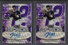 2018 Leaf Metal JORDAN GROSHANS Top Picks Purple Wave Prismatic Auto RC /15